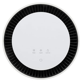 Close-up of LG air purifier's top display