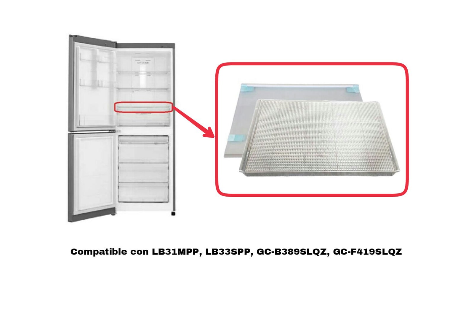 LG Kit Bandeja refrigerador, AHT73754307