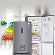LG Refrigerador Bottom Freezer con Motor Smart Inverter Compressor y capacidad total de 446 Lts- ThinQ AI, GB45SGP