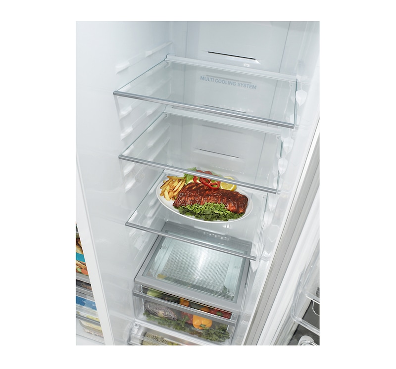 LG Refrigerador Side by Side con tecnología Inverter Linear Compressor y capacidad total de 522 L, GC-B207GLQV