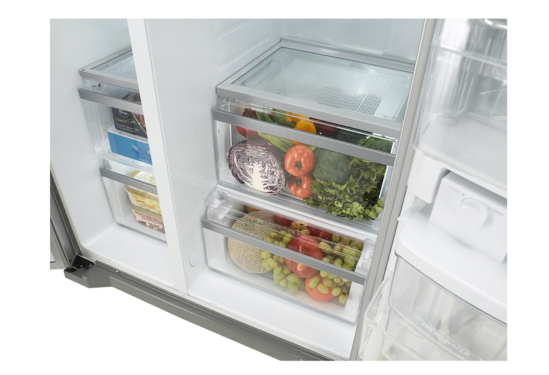 LG Refrigerador Side by Side con tecnología Inverter Linear Compressor y capacidad total de 522 L, GC-B207GLQV