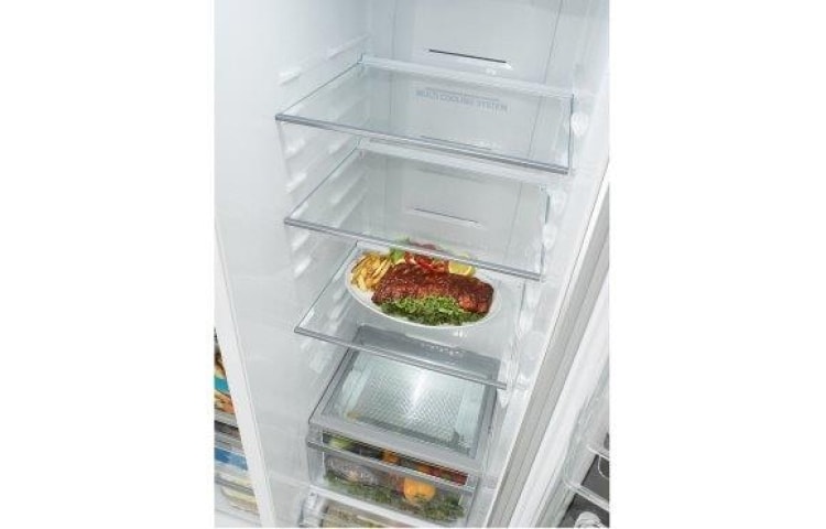 LG Refrigerador Side by Side con tecnología Inverter Linear Compressor y capacidad total de 521 L, GC-L207GLRV
