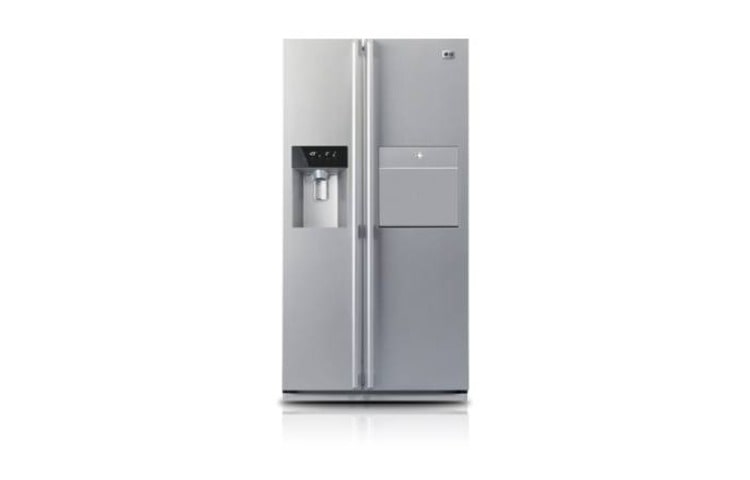 Vista frontal de Ahorra más energía, mantén los alimentos frescos por más tiempo, es más silencioso y posee un motor con garantía de 10 años, todo esto con los refrigeradores de la Nueva Línea Linear Compressor de LG GC-P207BSKV