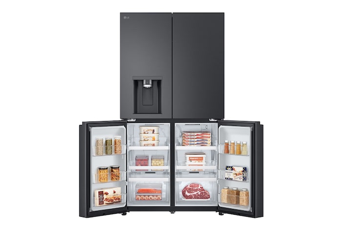 Nevecon French Door LG GM92SPV con puertas abiertas sin comida