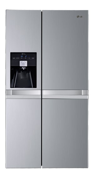 Vista frontal de Refrigerador Side by Side con motor Inverter Linear Compressor y capacidad total de 538 Lts  GS22SPP