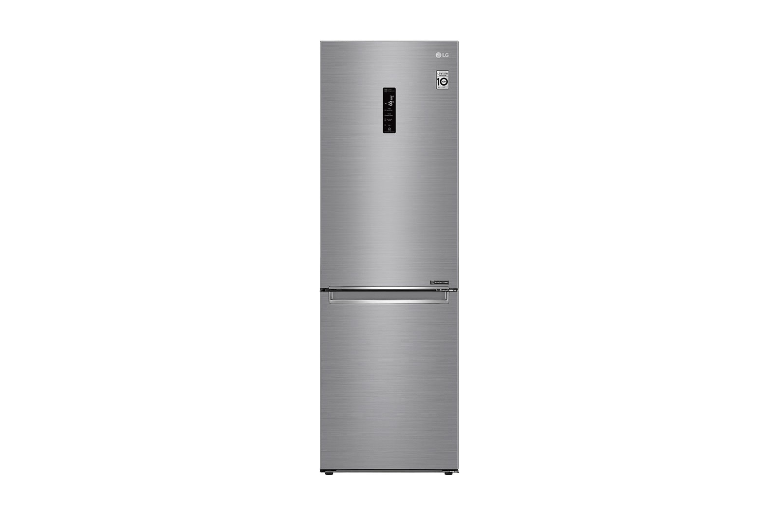 Vista frontal de Refrigerador Bottom Freezer con motor Inverter Linear Compressor y capacidad total de 341 Lts LB37MPP