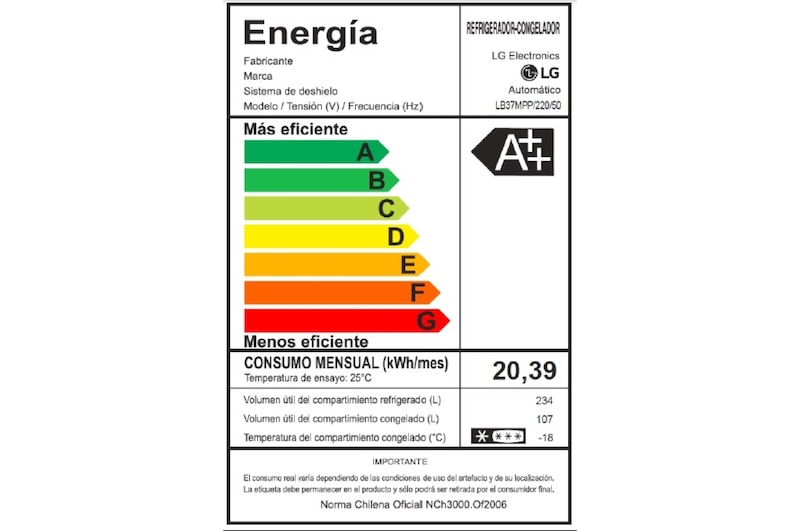 LG Refrigerador Bottom Freezer con motor Inverter Linear Compressor y capacidad total de 341 Lts, LB37MPP