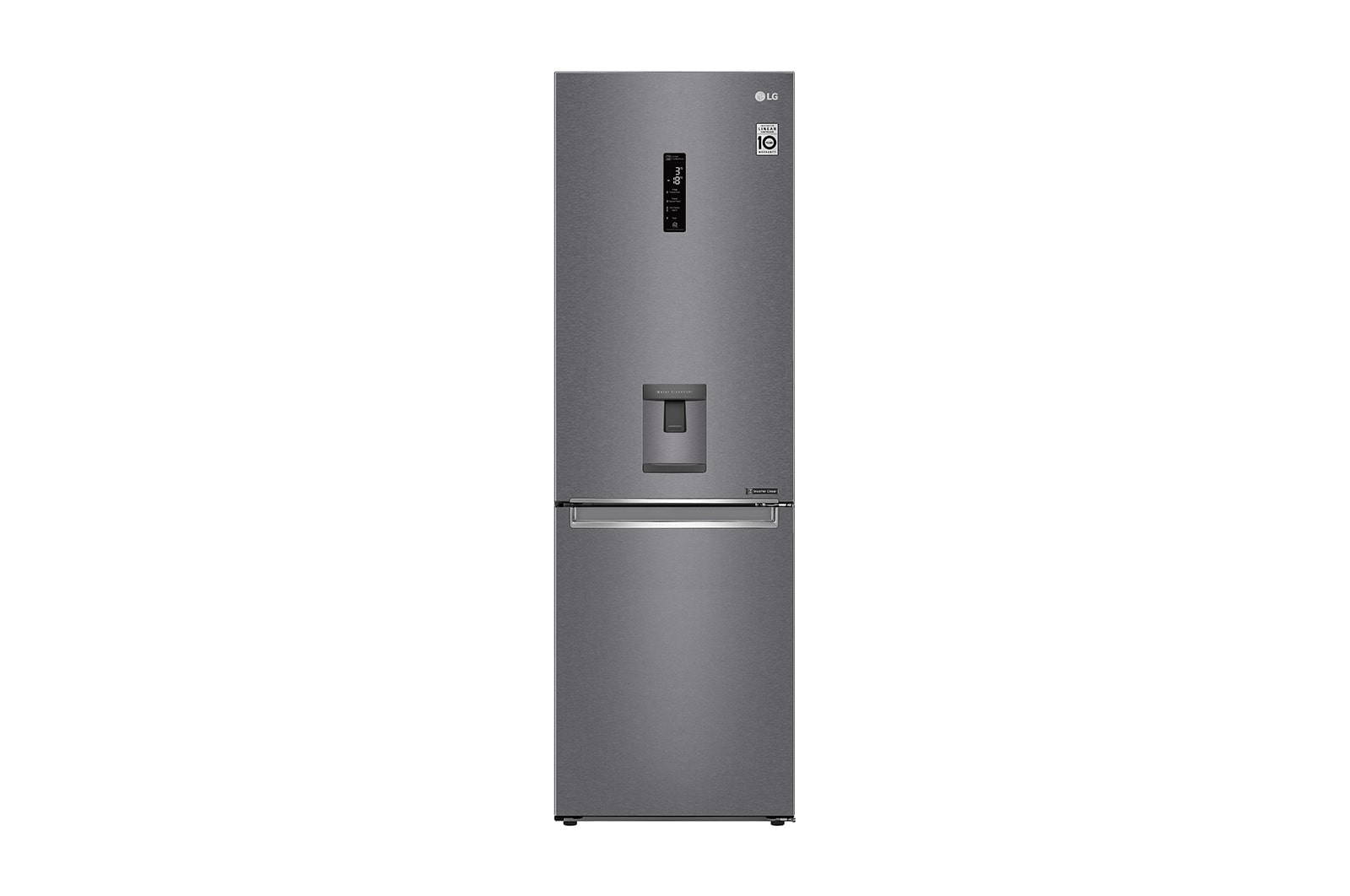 Vista frontal de Refrigerador Bottom Freezer con motor Inverter Linear Compressor y capacidad total de 336 Lts LB37SPGK