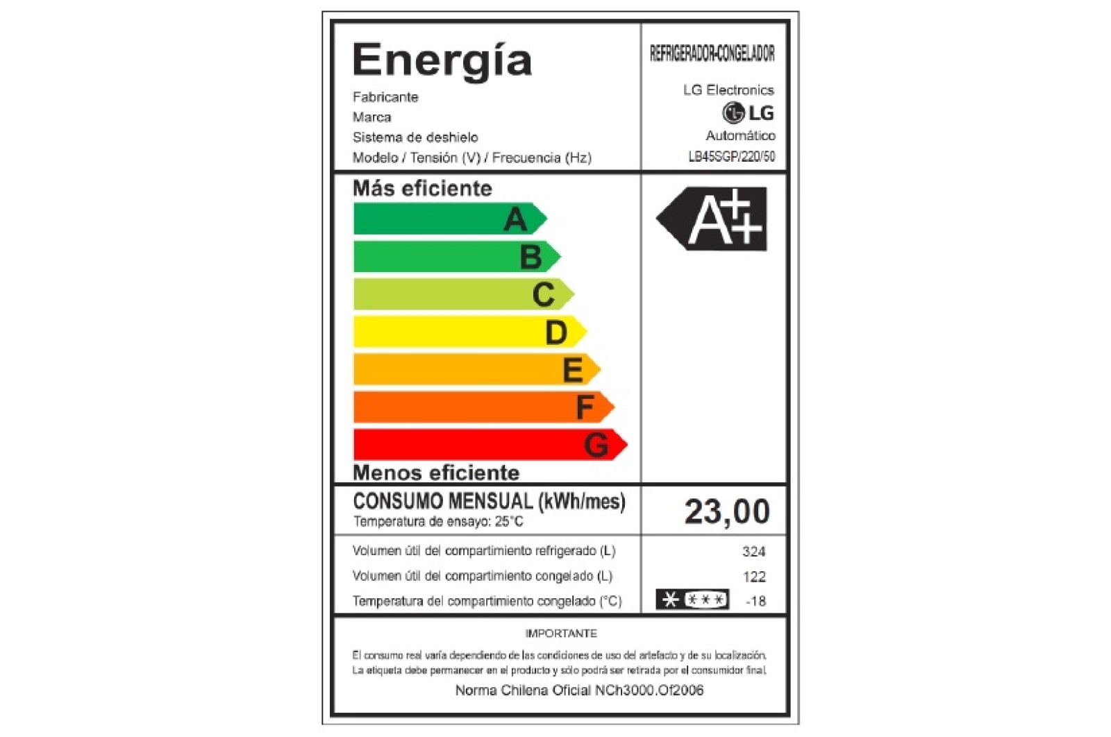 LG Refrigerador Bottom Freezer con Motor Inverter Linear Compressor y capacidad total de 446 Lts- ThinQ AI, LB45SGP