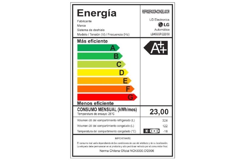 LG Refrigerador Bottom Freezer con Motor Inverter Linear Compressor y capacidad total de 446 Lts- ThinQ AI, LB45SGP