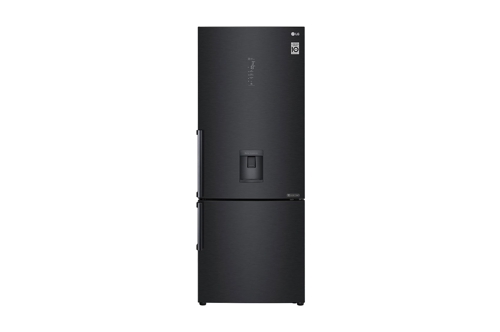 Vista frontal de Refrigerador Bottom Freezer con Motor Inverter Linear Compressor y capacidad total de 442 Litros LB45TGT