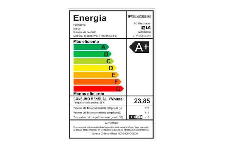 LG Refrigerador Top Freezer con motor Inverter Linear Compressor y capacidad total de 438 Litros, LT44SGP