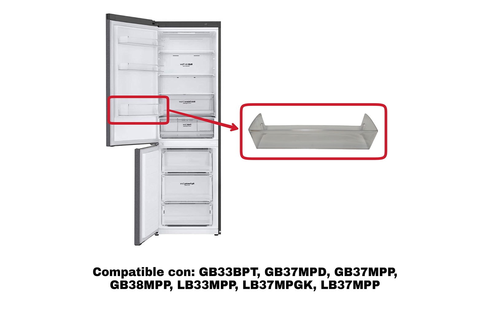 LG Bandeja de puerta refrigerador, MAN64368301