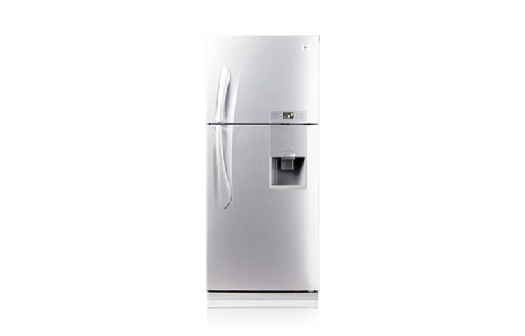 Vista frontal de Más Frescura, y Más Ahorro de energía con los refrigeradores de la línea verde de LG MB482ULS-G