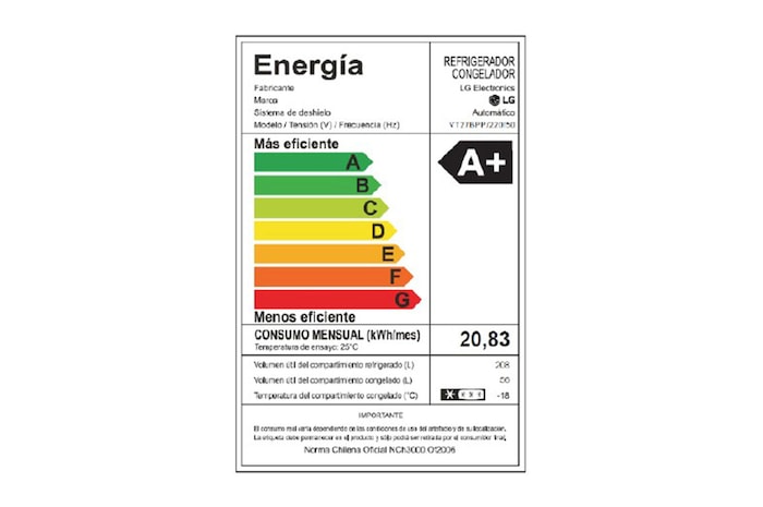 LG Refrigerador Top Freezer 264L Smart Inverter, VT27BPP
