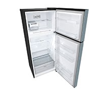 Bottom freezer view with food