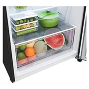 Bottom freezer with food view
