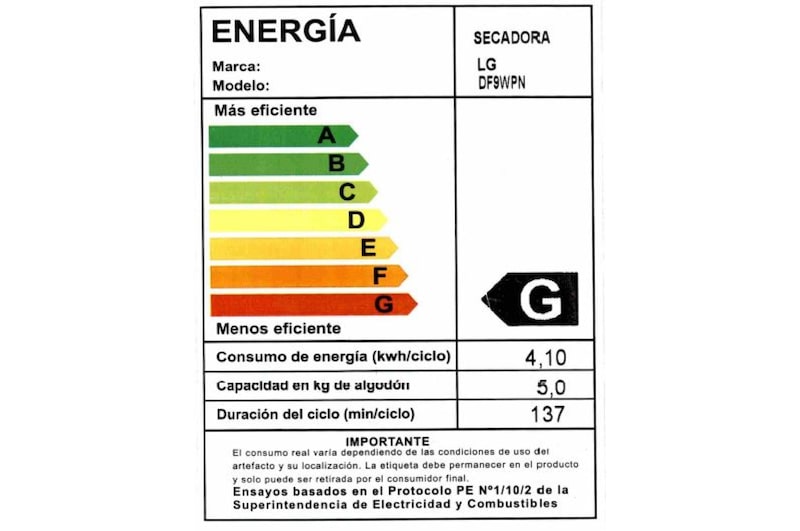 LG Secadora por condensación de 9 Kg con Smart Diagnosis, DF9WPN