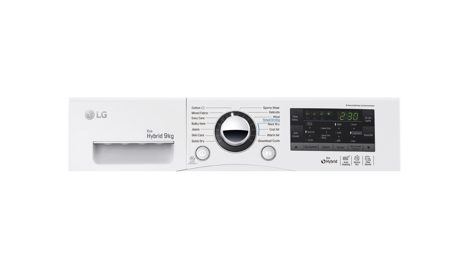 LG Secadora de 9 KG con motor convencional, RC9041A3Z