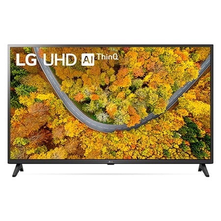 Vista frontal del televisor LG UHD