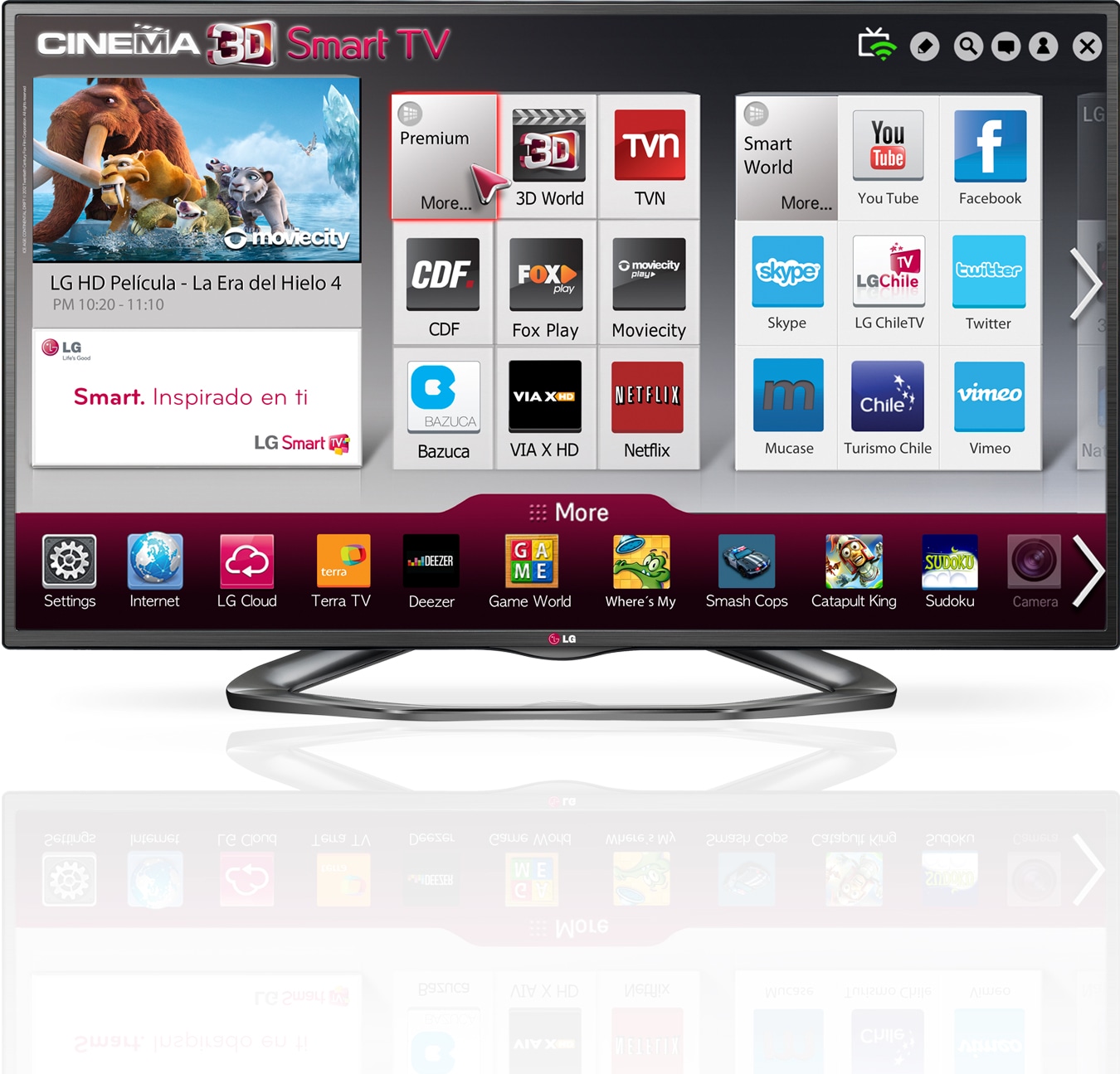 Vista frontal de LG CINEMA 3D Smart TV FHD 50&#34; LA6200 50LA6200