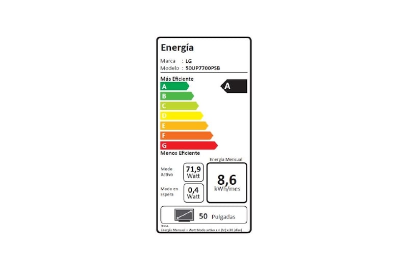 LG UHD AI ThinQ 50'' UP77 4K Smart TV, Procesador α5 AI, 50UP7700PSB