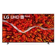 Vista frontal del televisor LG UHD