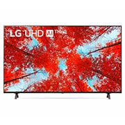 Vista frontal del televisor LG Full HD con una imagen de relleno y el logotipo del producto