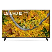 Vista frontal del televisor LG UHD