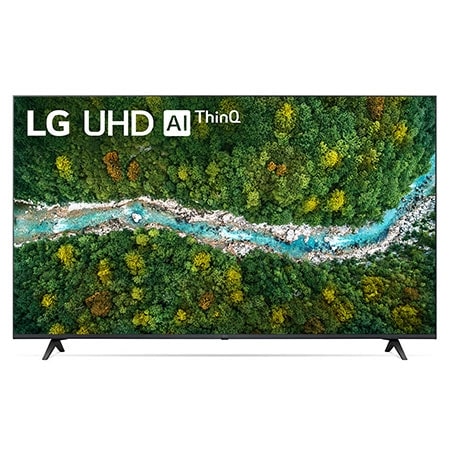 Vista frontal del televisor LG UHD