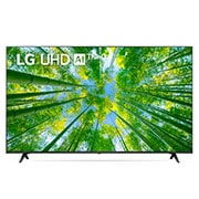 Vista frontal del televisor LG Full HD con una imagen de relleno y el logotipo del producto