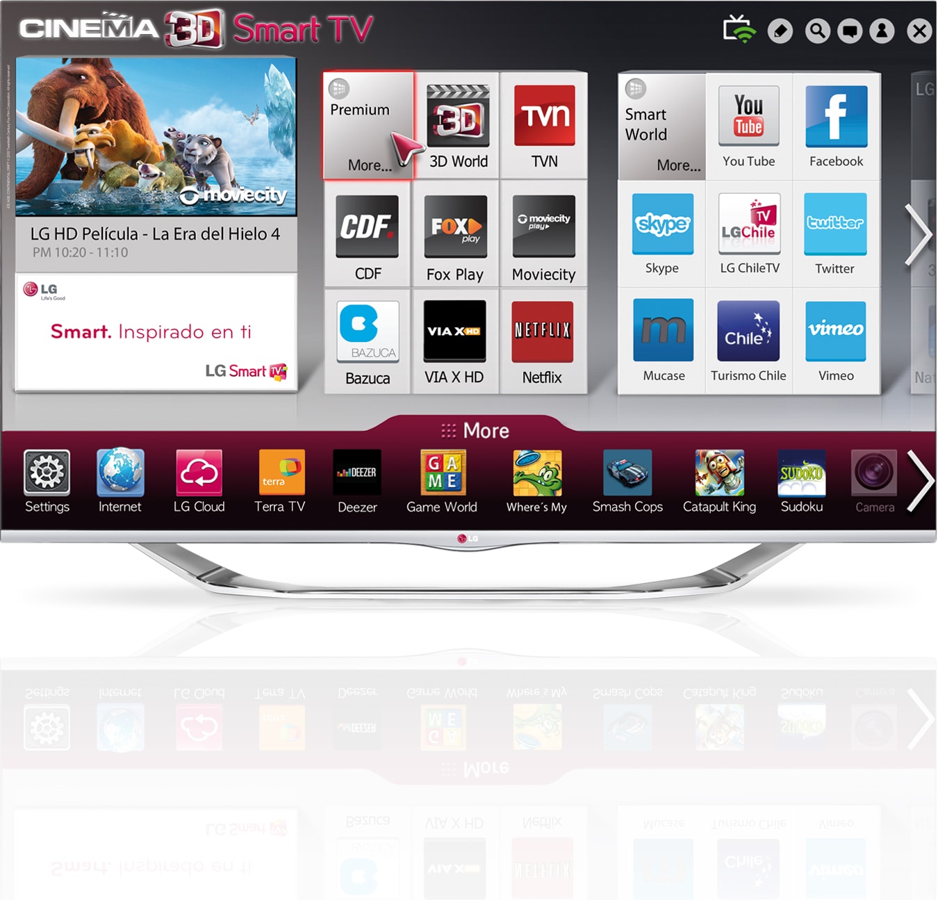Vista frontal de LG CINEMA 3D Smart TV FHD 60&#34; LA7400 60LA7400
