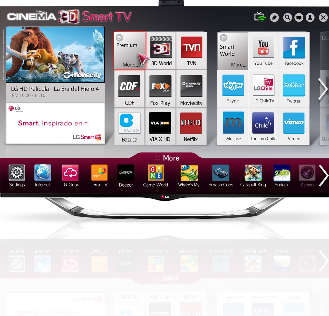 Vista frontal de LG CINEMA 3D Smart TV FHD 60&#34; LA8600 60LA8600