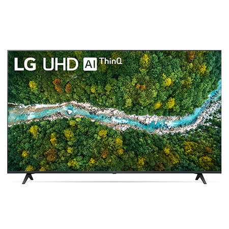 Vista frontal del televisor LG UHD