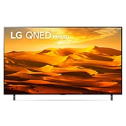Vista frontal del televisor LG con una imagen de relleno y el logotipo del producto