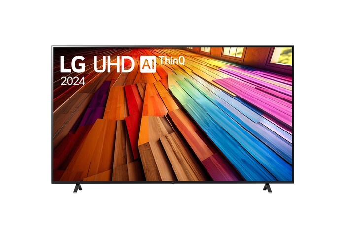 Vista frontal del TV LG UHD, UT80
