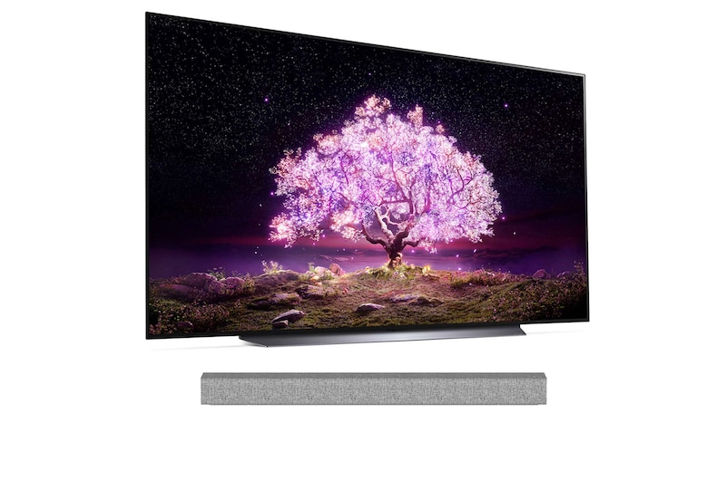 LG  LG OLED 48'' C1 4K Smart TV con ThinQ AI (Inteligencia Artficial), α9 Gen4 AI Processor + Barra de Sonido LG SP2W, OLED48C1PSA/SP2W