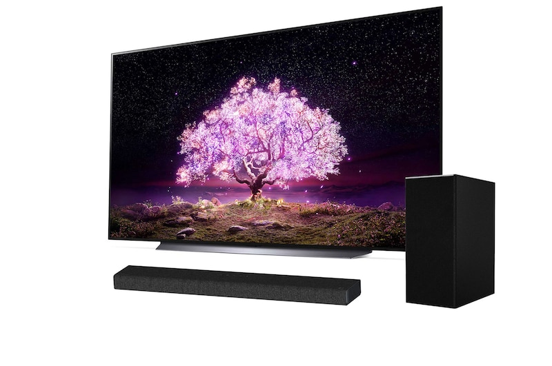 LG OLED 55'' C1 4K Smart TV con ThinQ AI , α9 Gen4 AI Processor + Barra de Sonido LG SP7, OLED55C1PSA-SP7