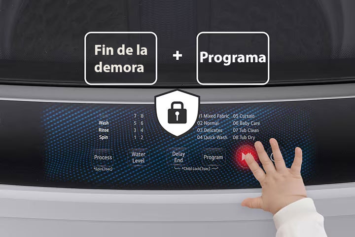 Aunque un niño toque el producto, la función de bloqueo para niños lo impide