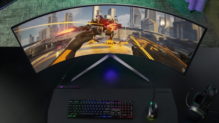 Image showing the game screen in the monitor.
