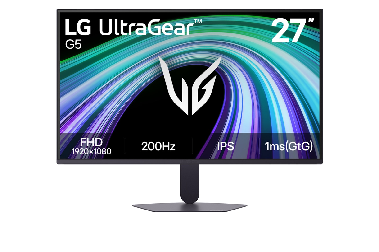 Vista frontal de Monitor Gaming 27" FHD UltraGear G5, 200 Hz 27G523B-B