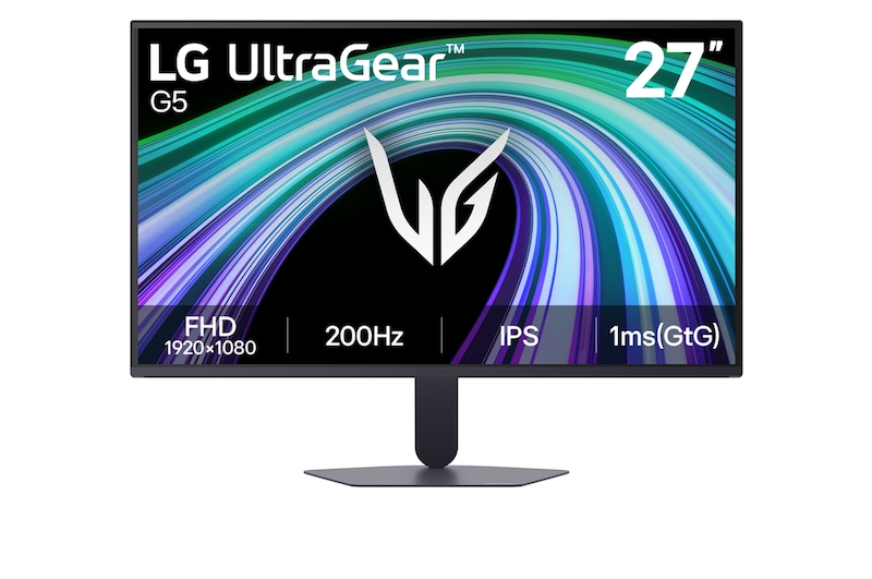 Vista frontal de Monitor Gaming 27" FHD UltraGear G5, 200 Hz 27G523B-B