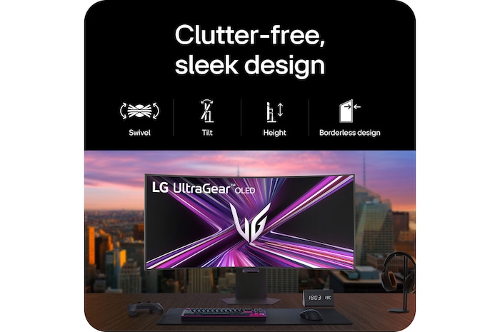 side view of a tilted monitor