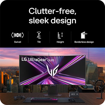 side view of a tilted monitor
