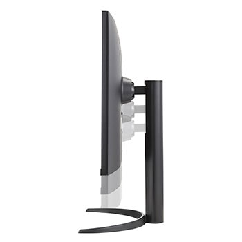 side view of the monitor moving downwards for height adjustment