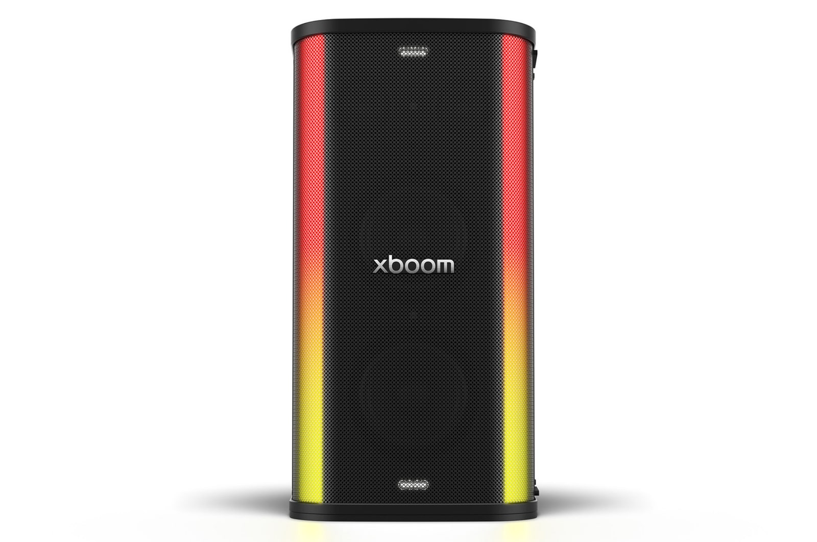 Vista frontal de LG xboom Stage501 by will.i.am | Parlante portátil para fiestas con sonido potente y AI Karaoke Master STAGE501