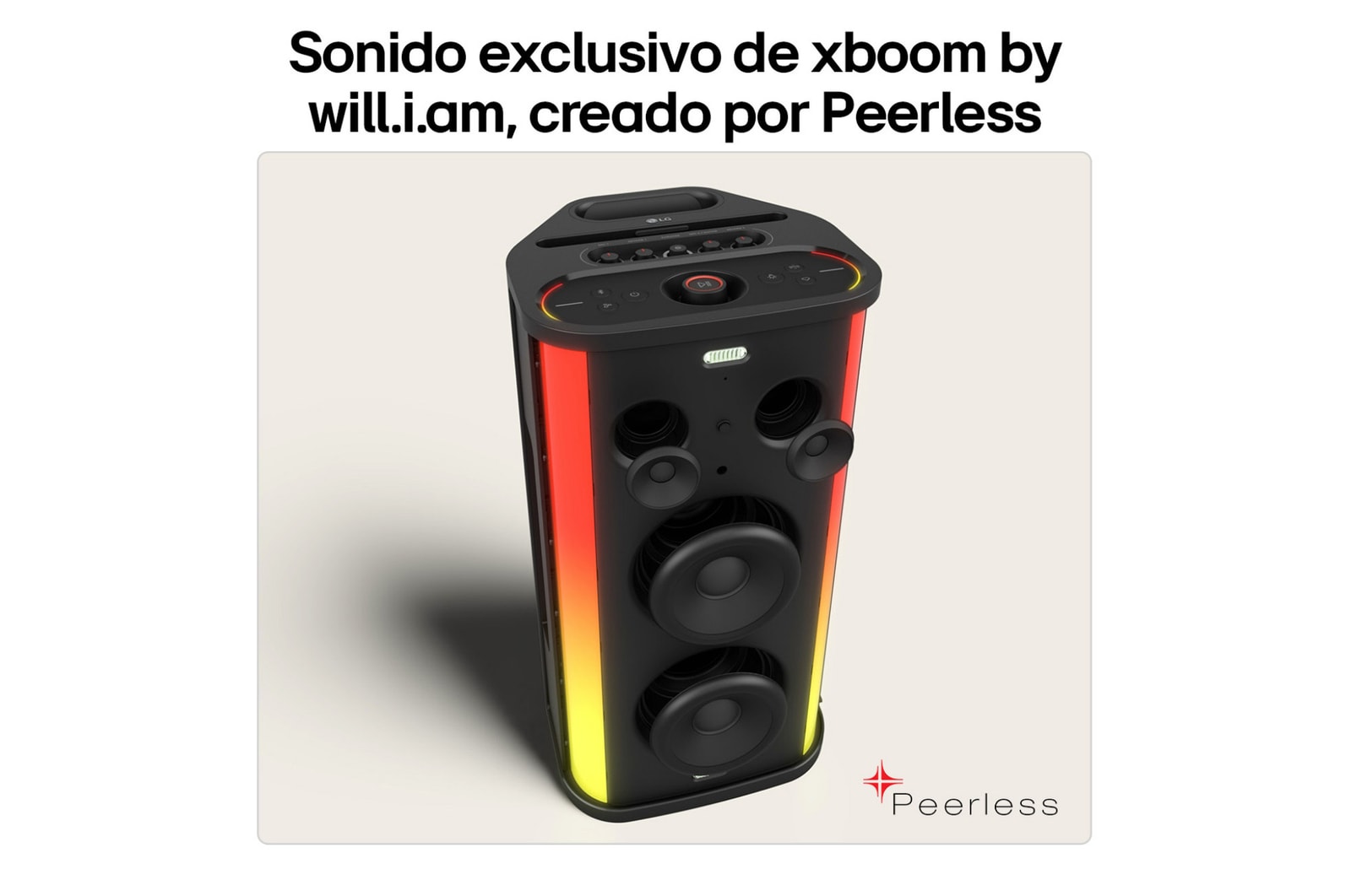 LG xboom Stage501 by will.i.am | Parlante portátil para fiestas con sonido potente y AI Karaoke Master, STAGE501