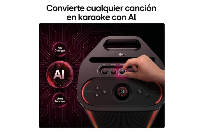 LG xboom Stage501 by will.i.am | Parlante portátil para fiestas con sonido potente y AI Karaoke Master, STAGE501