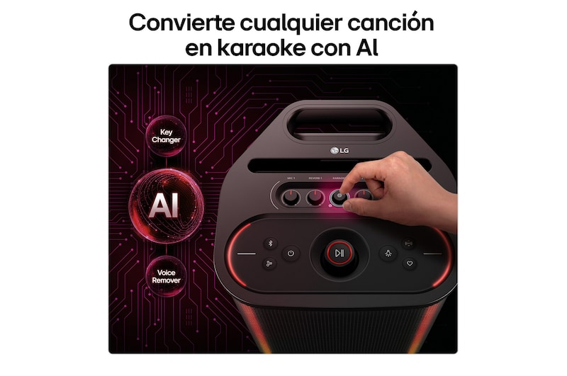 LG xboom Stage501 by will.i.am | Parlante portátil para fiestas con sonido potente y AI Karaoke Master, STAGE501