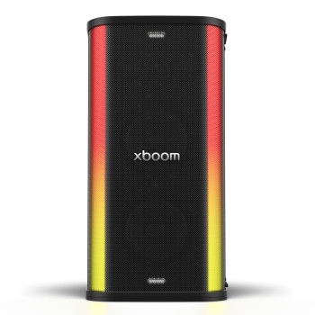 Vista frontal de LG xboom Stage501 by will.i.am | Parlante portátil para fiestas con sonido potente y AI Karaoke Master STAGE501